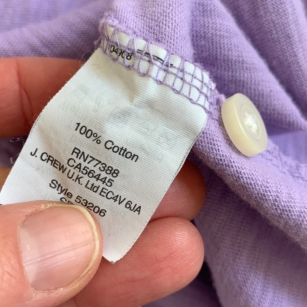 J Crew purple cotton polo shirt size large